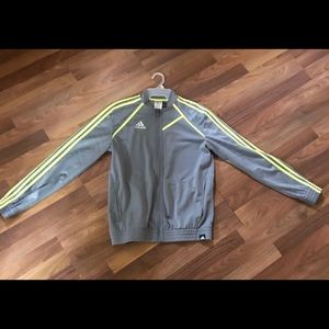 Adidas track suit. Gray/Neon Green